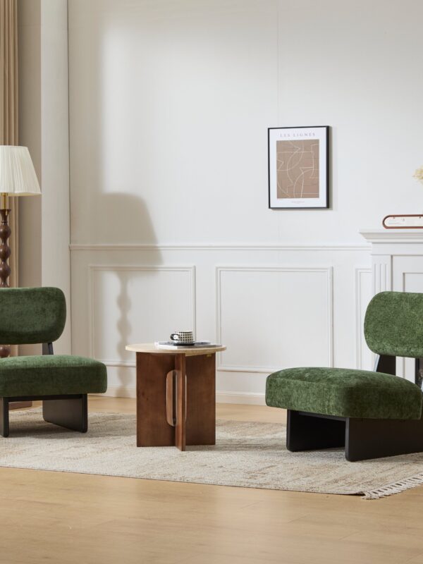 Walker Edison | Minimalist and Stylish Modern Accent Chair with Sturdy Wood Base Set of 2