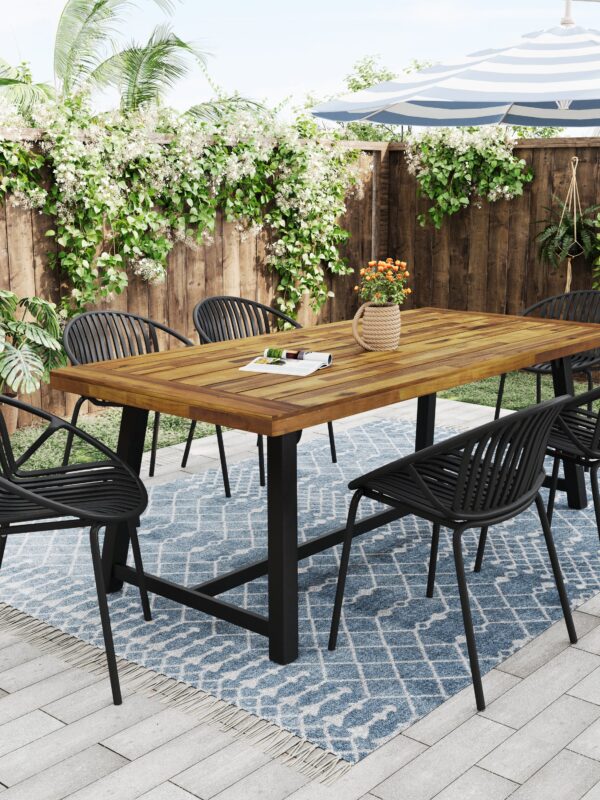 Walker Edison | Modern 7 Pieces Outdoor Patio Dining Set