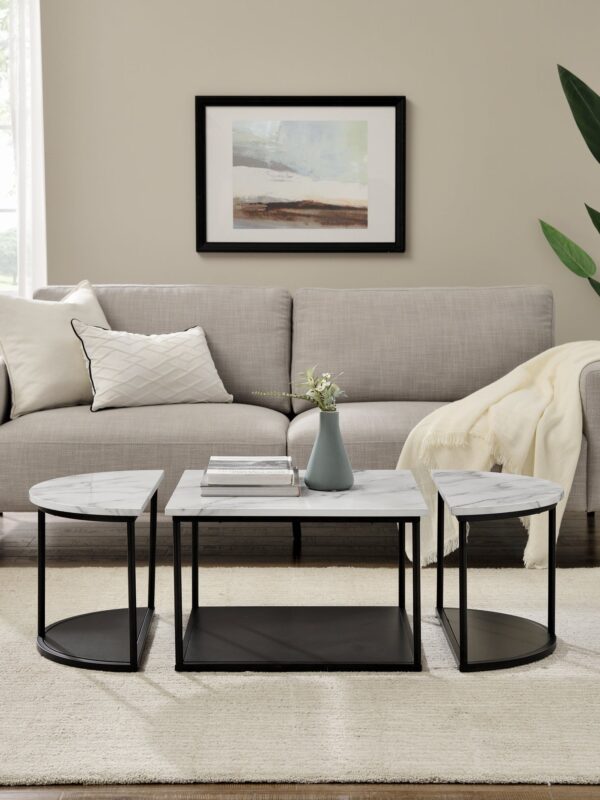 Contemporary 3 Piece Coffee Table Set