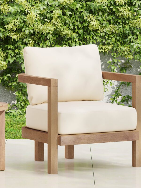 Walker Edison | Modern Outdoor Acacia Wood Patio Club Chair