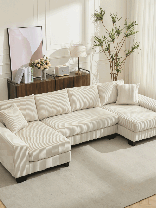 Walker Edison | Corduroy Pull Out 114' Sleeper Sofa Bed