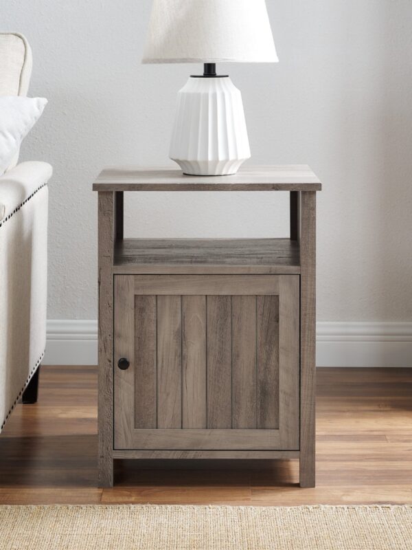 Craig Grooved Door Nightstand / Side Table
