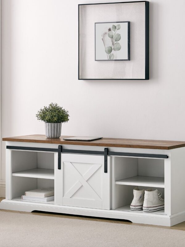 Sliding Barn Door Entry Bench