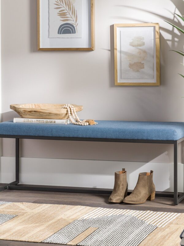 Ambrose Modern Minimalist Upholstered Fabric Entry Bench