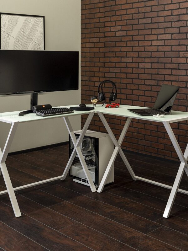 X Frame Modern Corner Gaming Desk