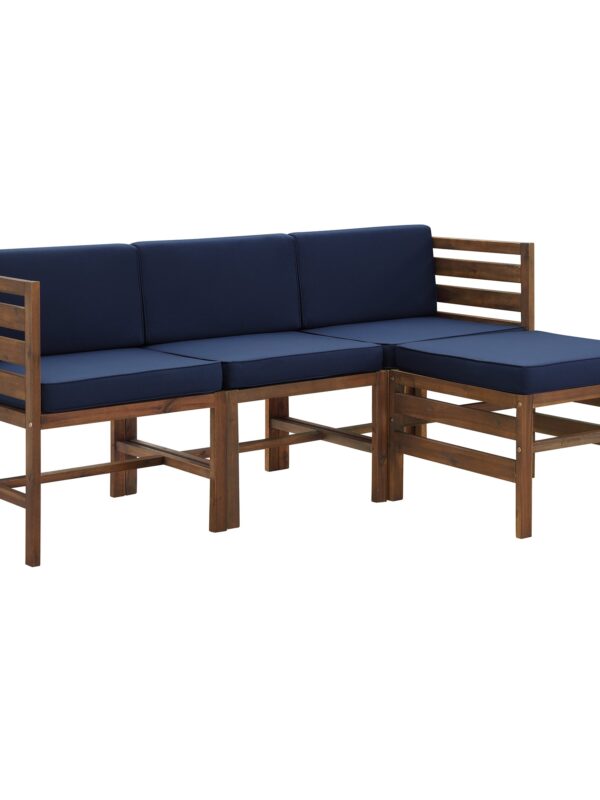 Sanibel 4 Piece Modular Acacia Set with Ottoman