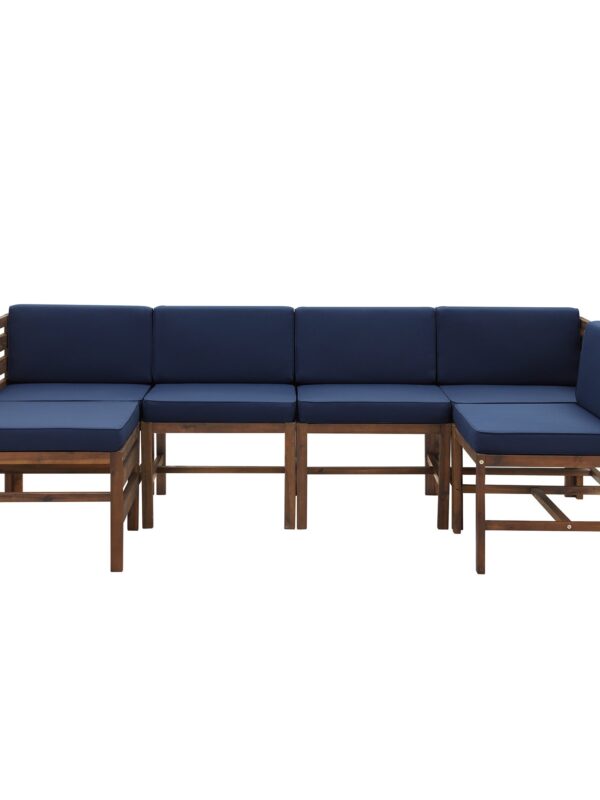 Sanibel 6 Piece Modular Acacia Set with Ottoman