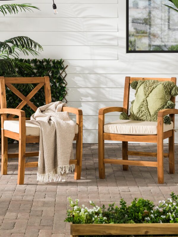 Crosswinds Patio Chairs with Cushions, Set of 2