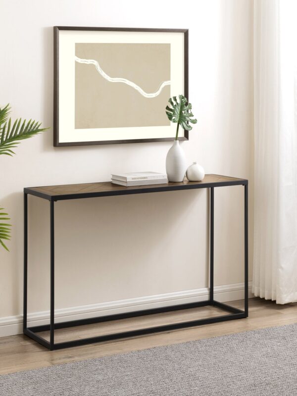 Parquet Modern Metal Box-Frame Entry Table