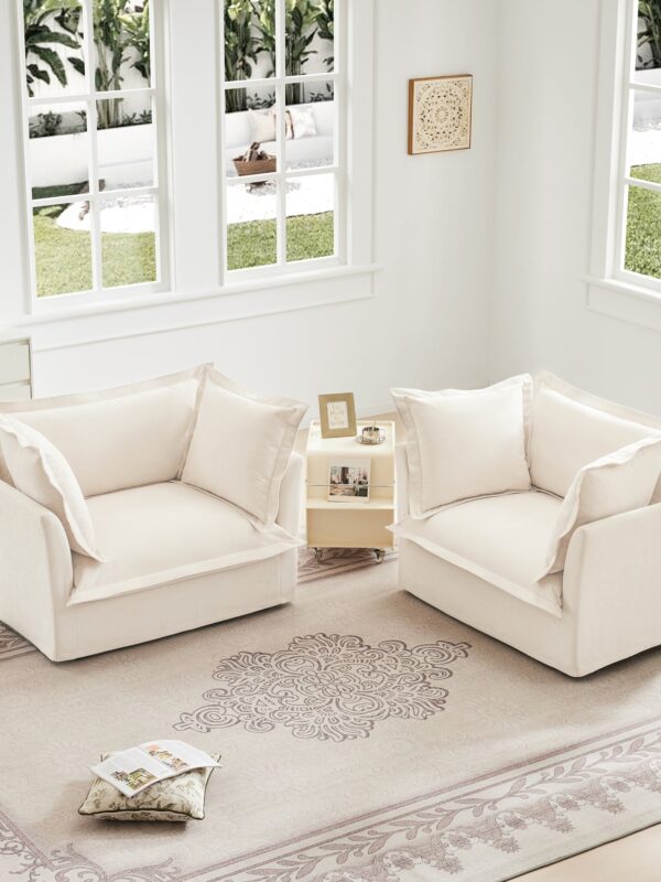 Walker Edison | Deep Seat Slipcovered Accent Chair Set
