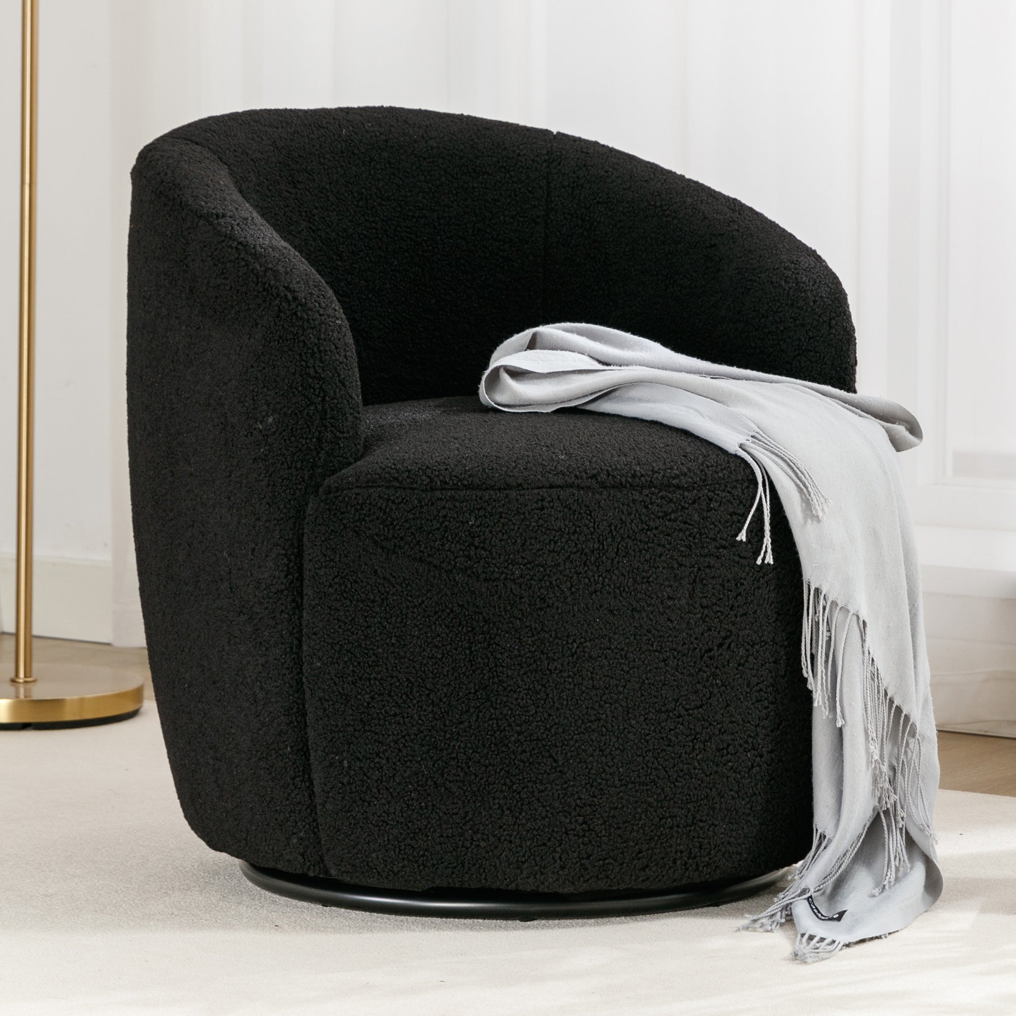 Walker Edison | Teddy Swivel Barrel Accent Chair