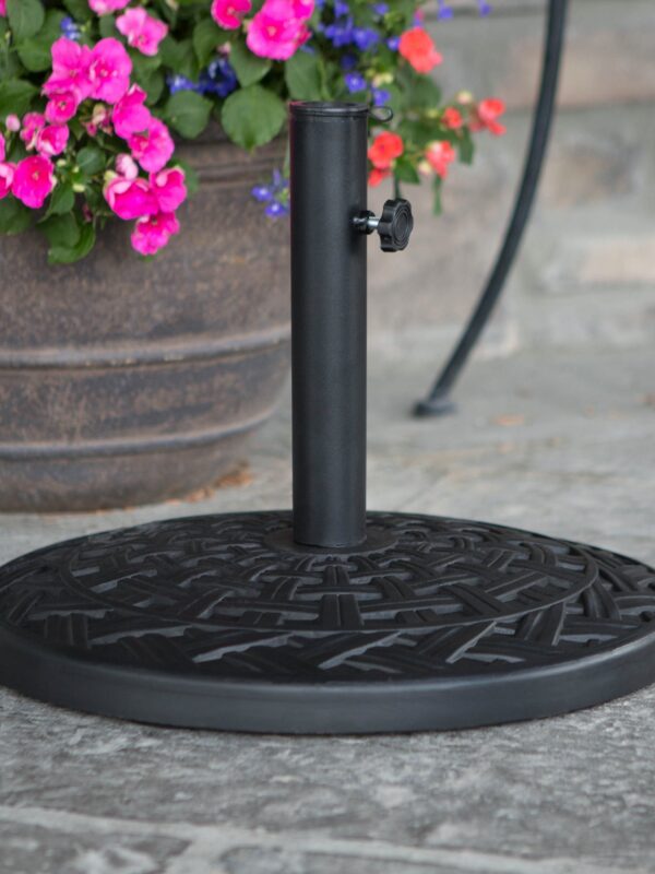 Cross Weave Round Outdoor Patio Umbrella Base