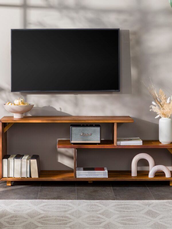 Alpine Rustic Solid Wood TV Console