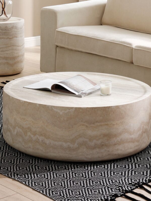 Walker Edison | Faux Marble Pattern Modern Coffee Table