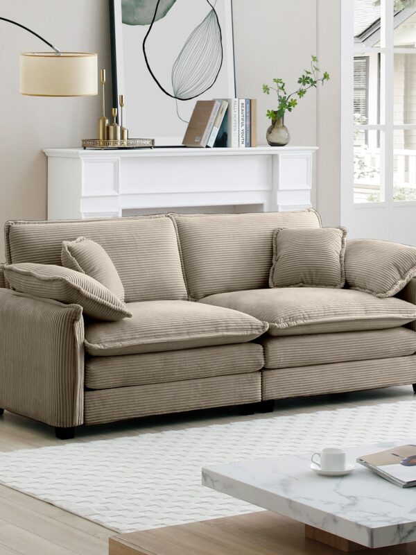 Walker Edison | Cloud Deep Corduroy Loveseat Couch