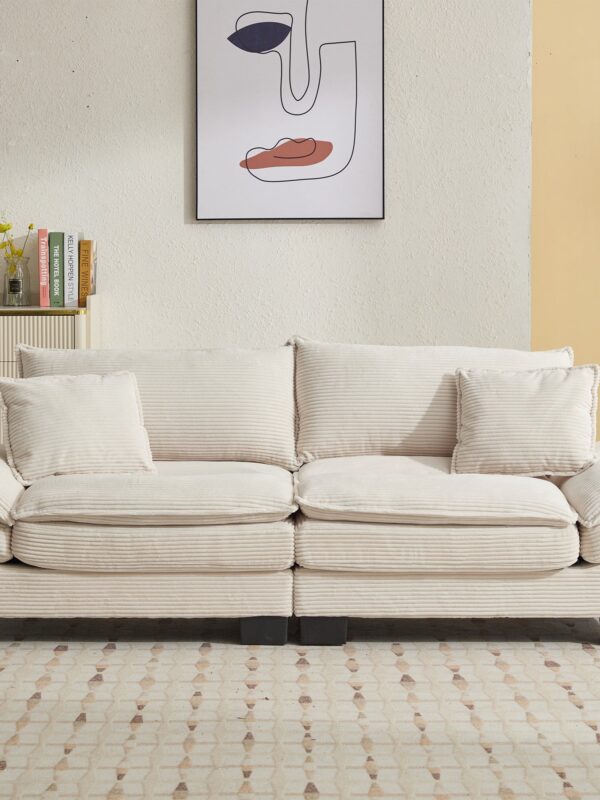 Walker Edison | Corduroy Cloud Loveseat Couch