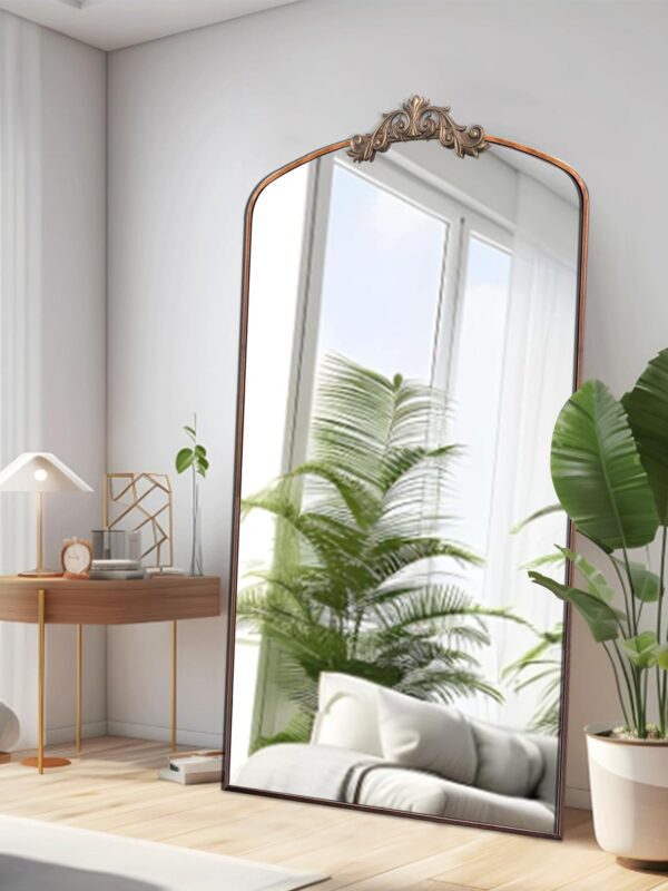 Walker Edison | Vintage Ornate Arched Full Length Mirror