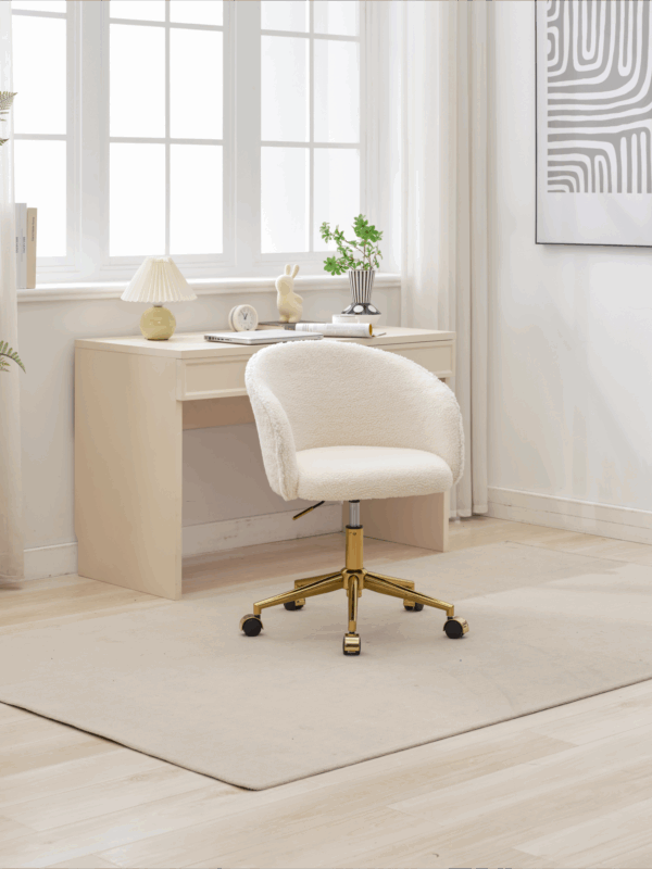 Walker Edison | Teddy Modern Desk Chair with Gold Rolling Base