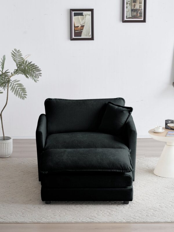 Walker Edison | Modern Cloud Accent Chair with Ottoman