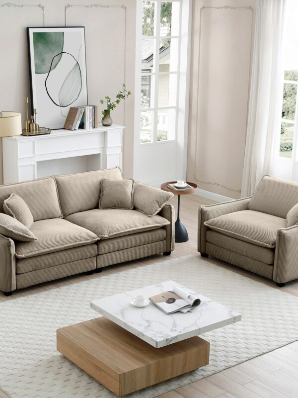 Walker Edison | Cloud Deep Seat Loveseat Sofa Set
