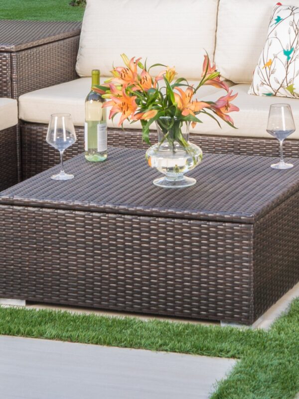 Walker Edison | Outdoor Wicker Storage Coffee Table