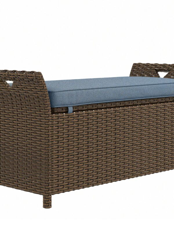 Walker Edison | Outdoor Patio Wicker Storage Bench
