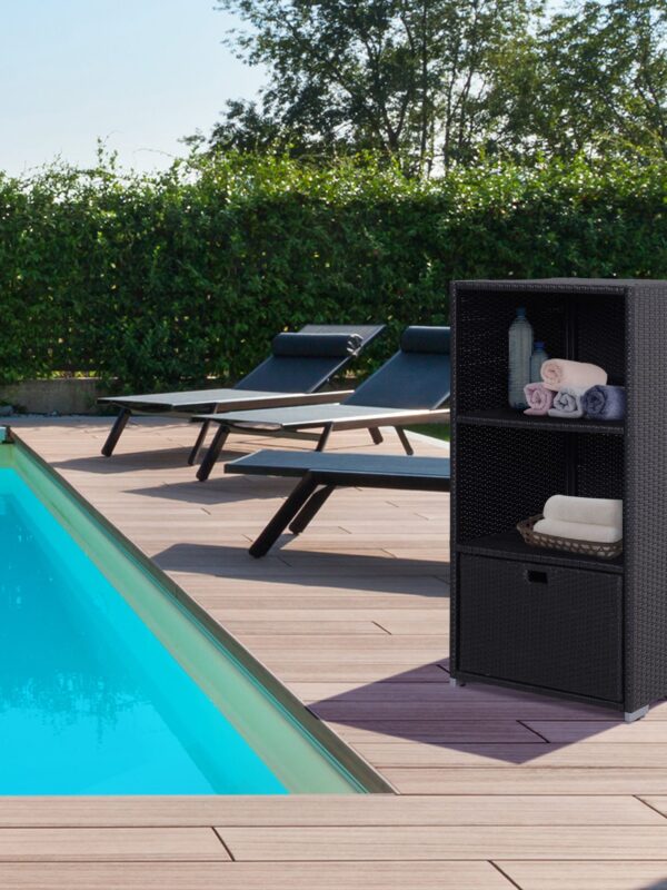 Walker Edison | Outdoor Waterproof Valet Pool Towel Storage Rack