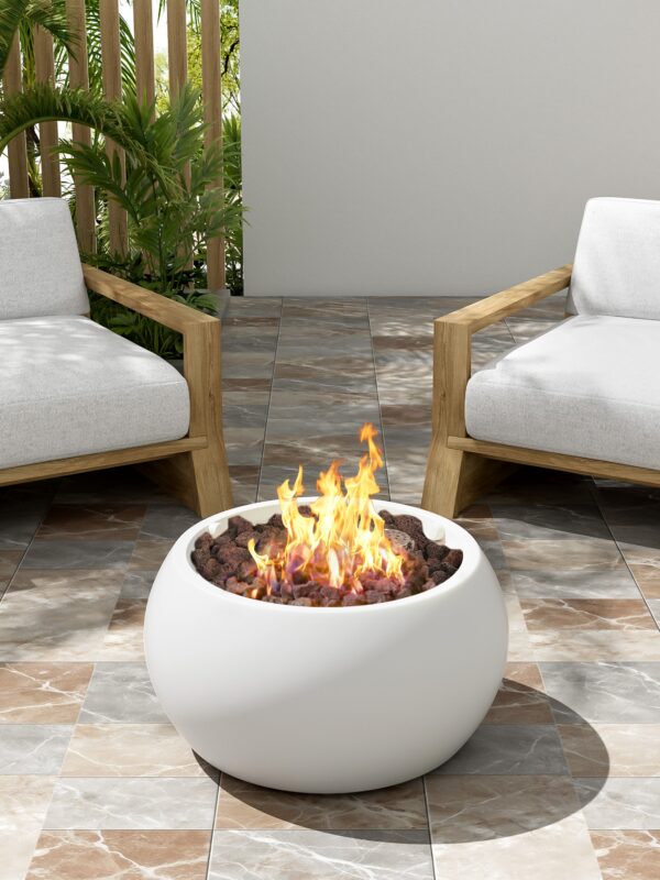 Walker Edison | Minimalist Round Design Outdoor Patio MGO Propane Fire Pit