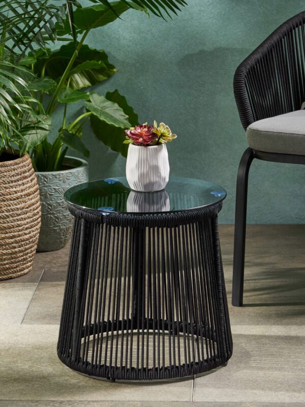 Walker Edison | Rope Weaving Design Outdoor Side Table