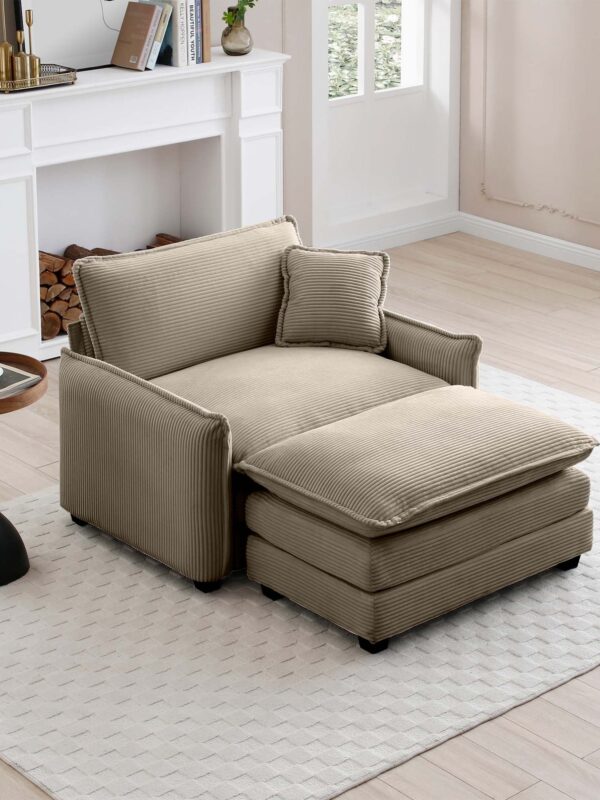 Walker Edison | Cloud Deep Sofa Chair With Ottoman