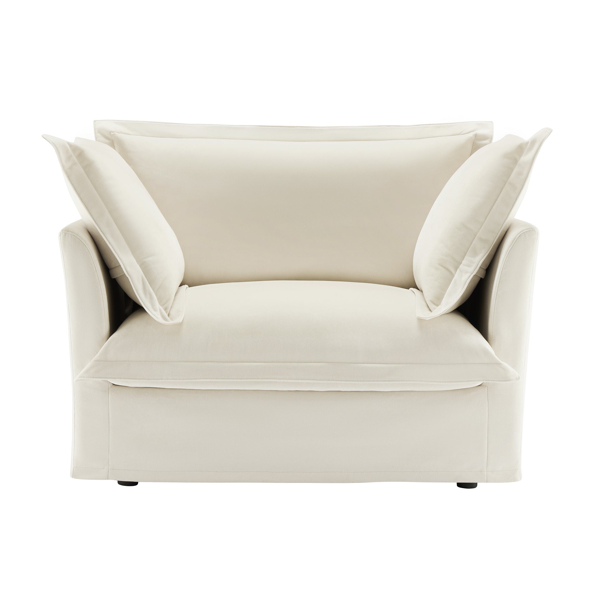 Walker Edison | Slip-covered Deep Seat Comfy Accent Chair