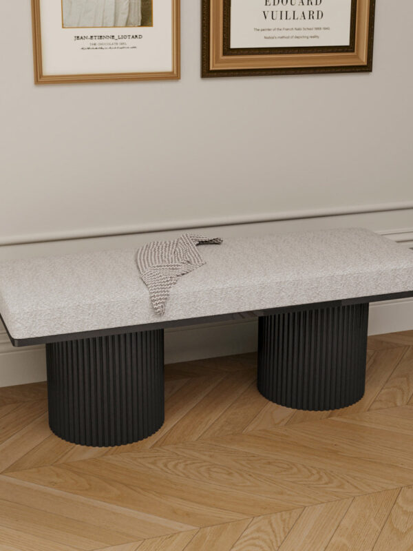 Walker Edison | Fluted Base Upholstered Bench