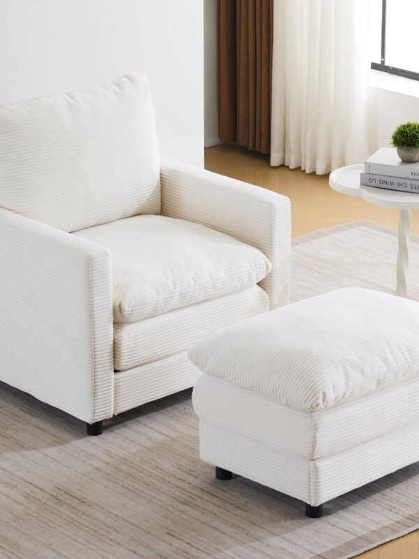 Walker Edison | Corduroy Armchair with Ottoman