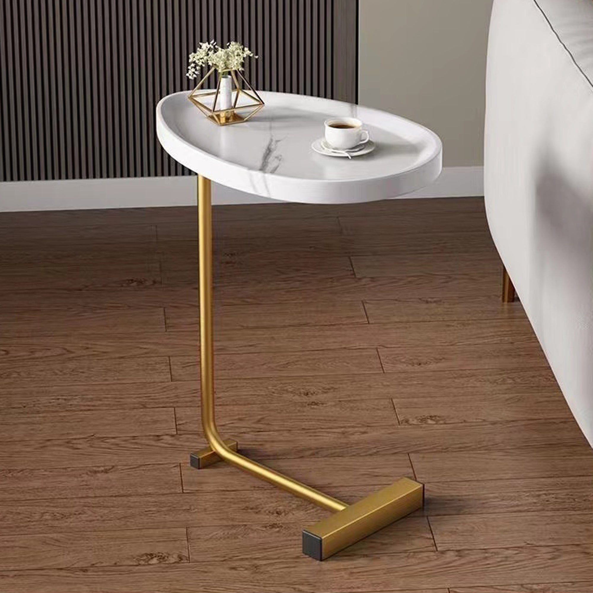 Walker Edison | Marble-Like Sofa Side Table