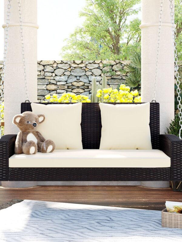 Walker Edison | Wicker Hanging Porch Swing