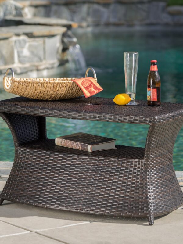 Walker Edison | Wicker Outdoor Patio Coffee Table