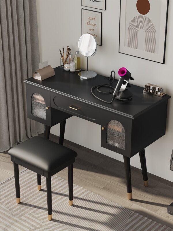 Walker Edison | Modern Vanity Makeup Table & Chair Set and Writing Desk