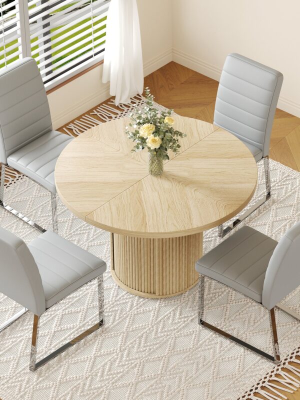 Modern Reeded 4 Piece Dining Set with Storage