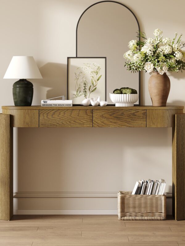 Walker Edison | Fluted Design Entryway Console Table and 2 Drawers