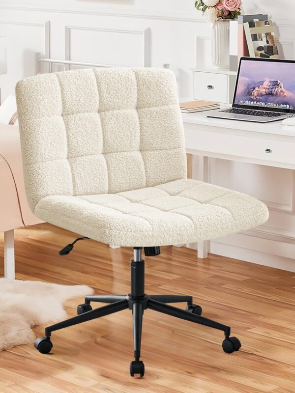 Walker Edison | Viral Wide Seat Sherpa Home Office Desk Chair with Wheels