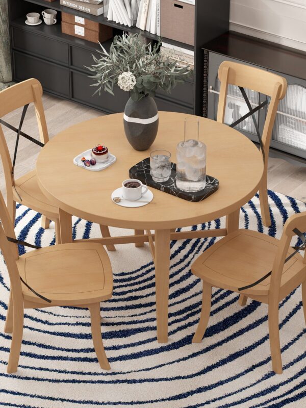 Walker Edison | Retro Simple 5-piece Dining Set with 4 Chairs