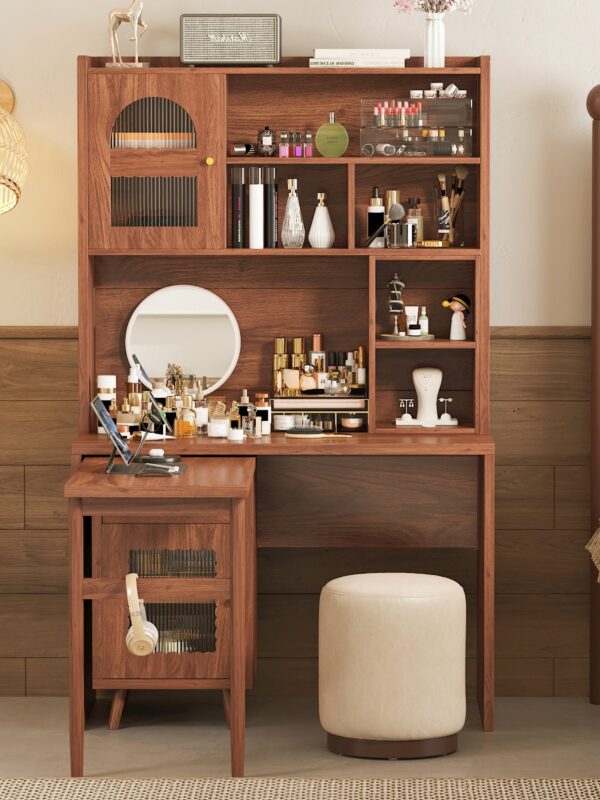 Walker Edison | Computer Desk with 90 Degree Rotating Desktop and Storage