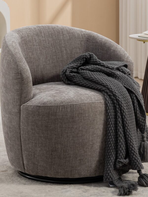 Walker Edison | Chenille Swivel Accent Barrel Chair