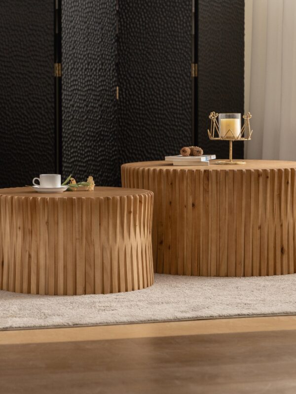 Walker Edison | Textured Nesting Coffee Table Set