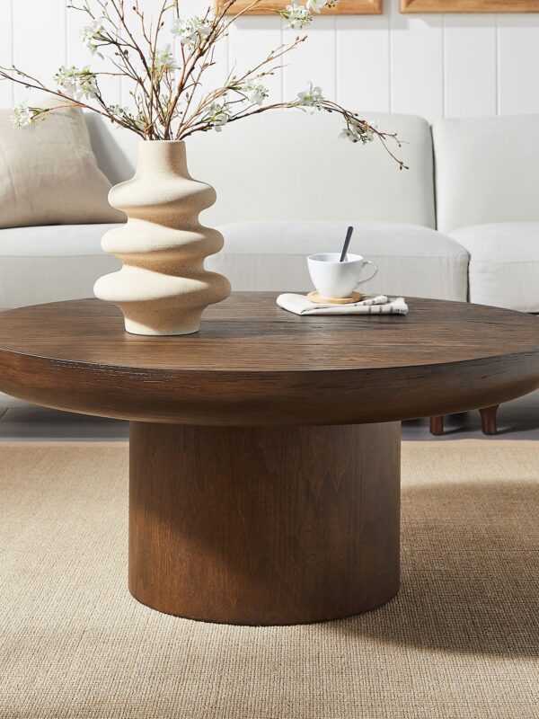 Walker Edison | Wood Veneer Round Coffee Table
