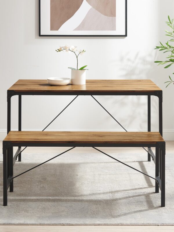 Angle Iron 44" Trestle Style Dining Bench