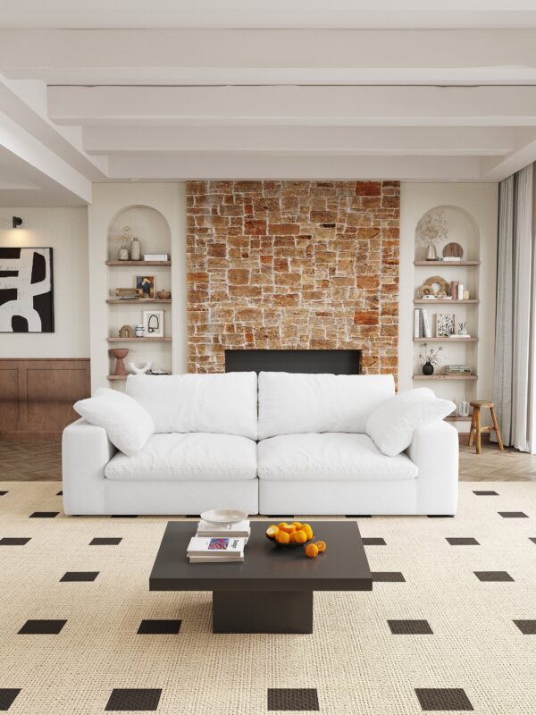 Walker Edison | Cloud Modular 80' Down Filled Loveseat Sofa